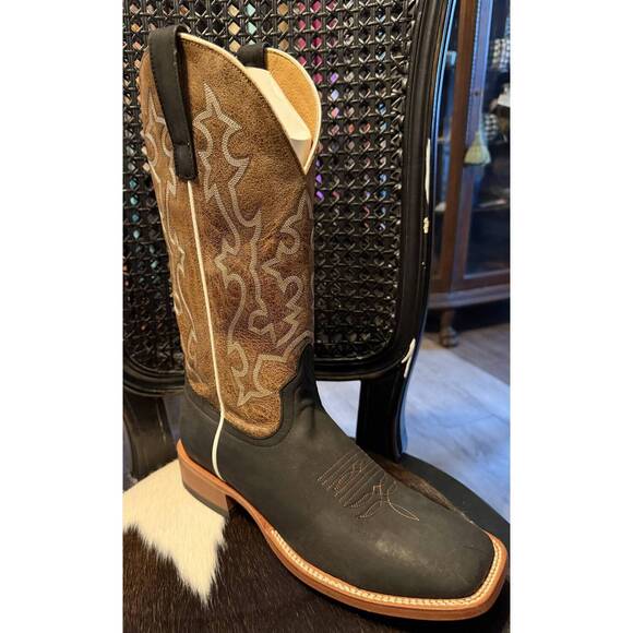 NEW ANDERSON BEAN BOOTS men’s beirut verde brahma roper western boot in midnight